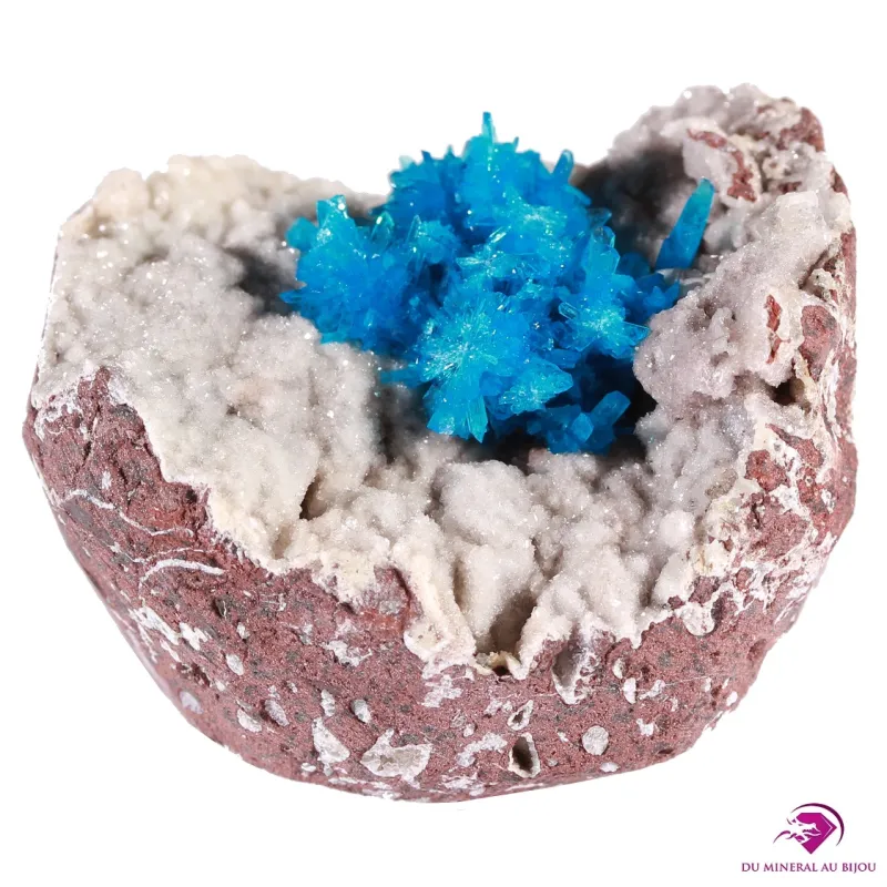 Cavansite sur gangue d'Heulandite