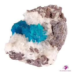 Cavansite sur gangue d'Heulandite, Inde