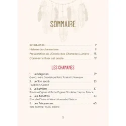 L'Oracle des chamanes lumière, sommaire