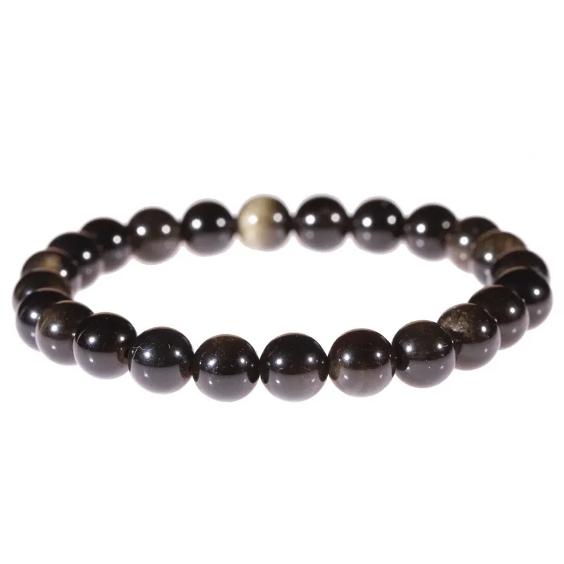 Bracelet en Obsidienne dorée 8mm