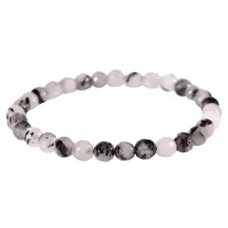 Bracelet en Quartz inclusions Tourmaline noire facette