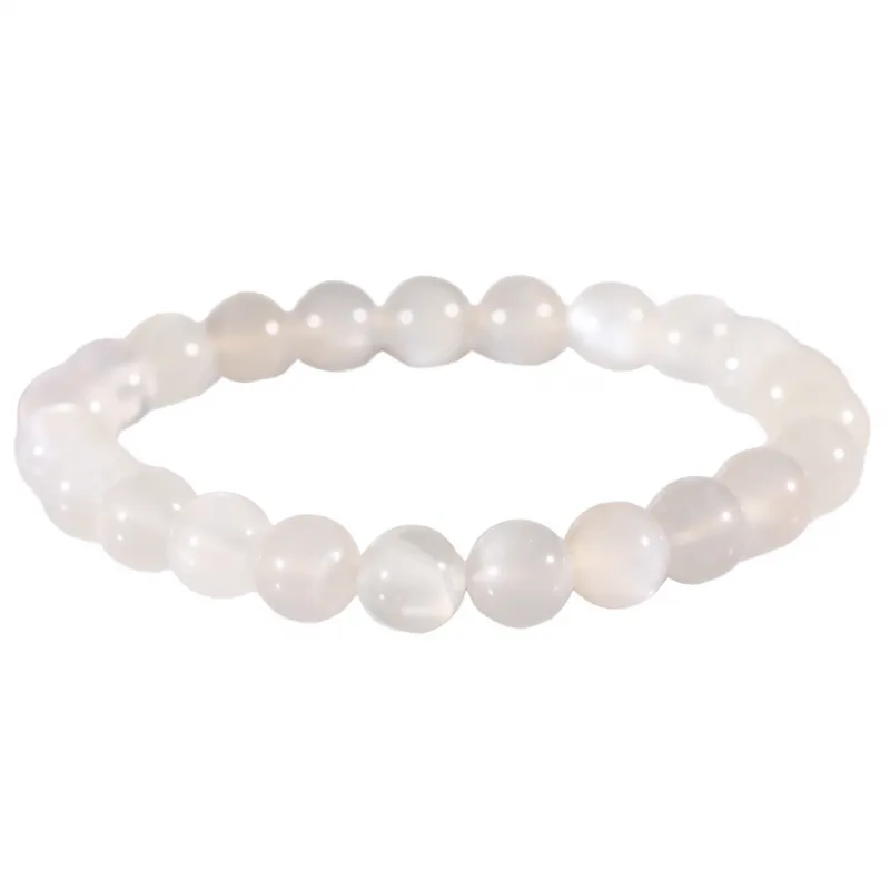 Bracelet en Pierre de Lune blanche 8mm