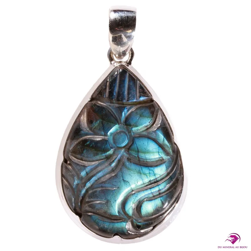 Pendentif en Labradorite fleur