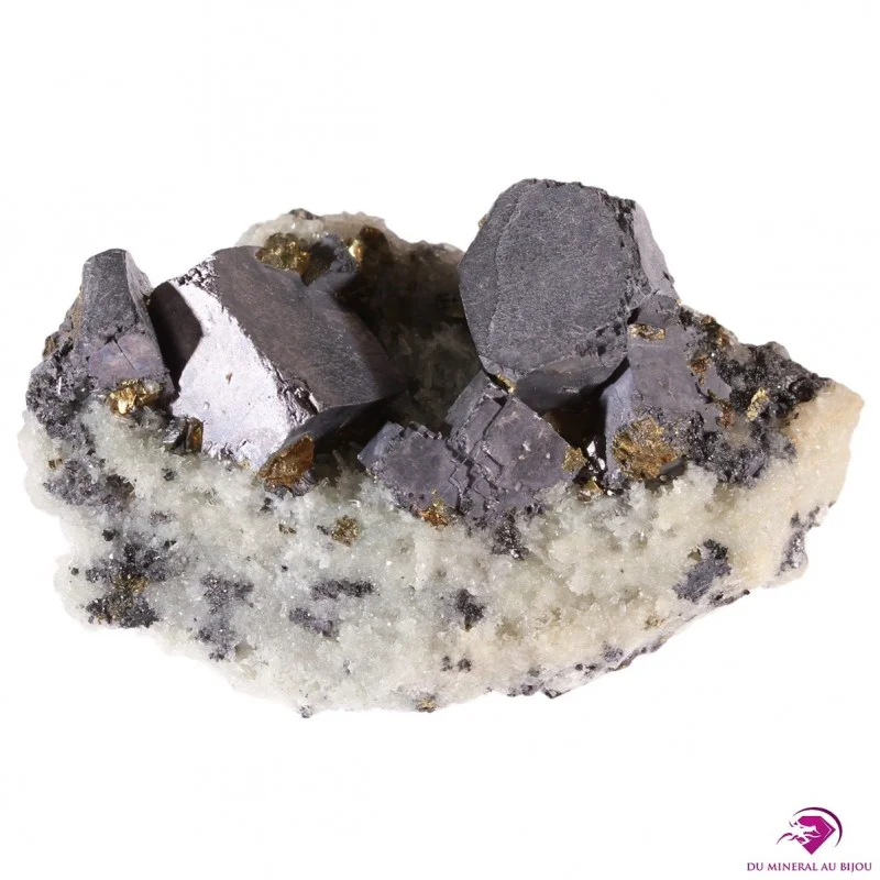 Pièce de collection, Galène, Chalcopyrite et Quartz de Madan, Bulgarie Pièce de collection, Galène, Chalcopyrite et Quartz de Madan, Bulgarie