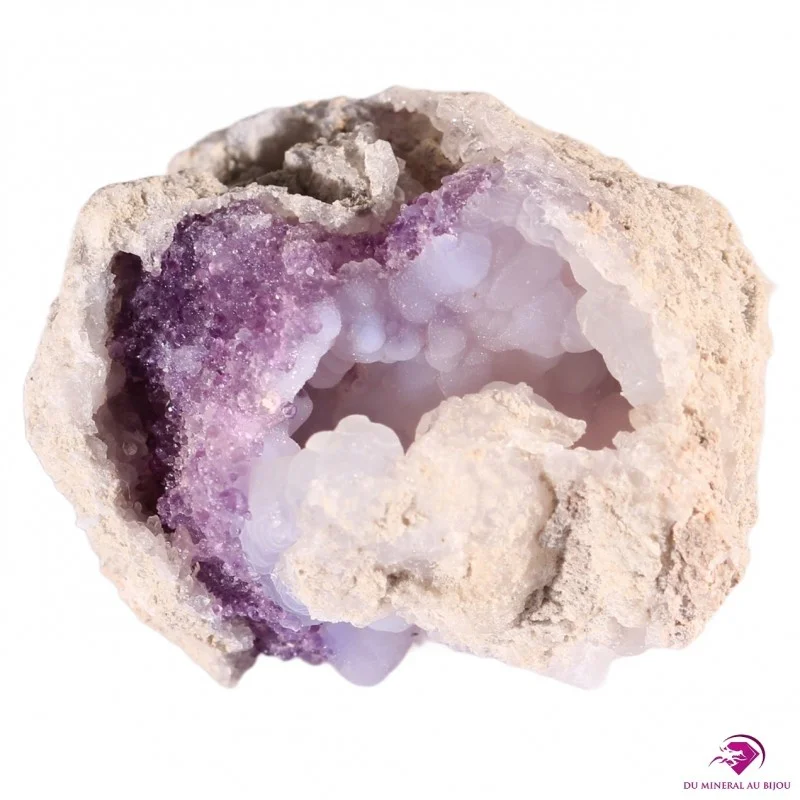 Géode de Calcédoine et Fluorite Géode de Calcédoine et Fluorite