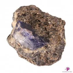 Saphir bleu sur Biotite de Madagascar