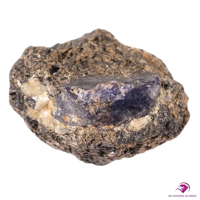Cristal de Saphir bleu sur Biotite. Provenance : Madagascar Cristal de Saphir bleu sur Biotite. Provenance : Madagascar