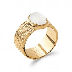 Bague en Pierre de Lune - Plaqué Or 750 - Elégance Lunaire