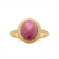 Bague en Rhodonite - Plaqué Or 750