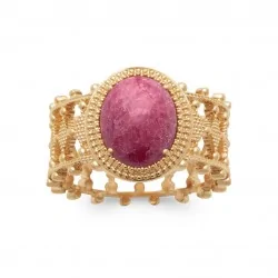 Bague en Rhodonite - Plaqué Or 750