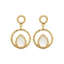 Boucles d'oreilles en Pierre de Lune - Plaqué Or 750 - Éclipse d’Or