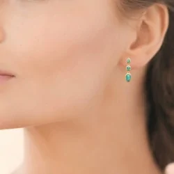 Boucles d'oreilles en Amazonite Plaqué Or
