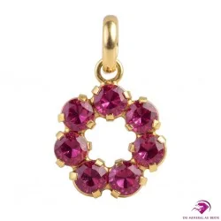 Pendentif en Grenat Rhodolite en Plaqué Or