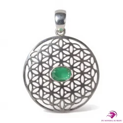 Pendentif Fleur de Vie en Emeraude