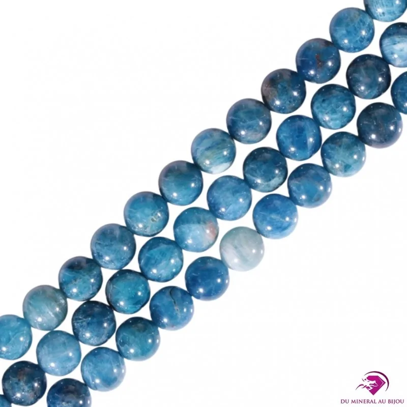 Perles rondes Apatite bleue 8mm
