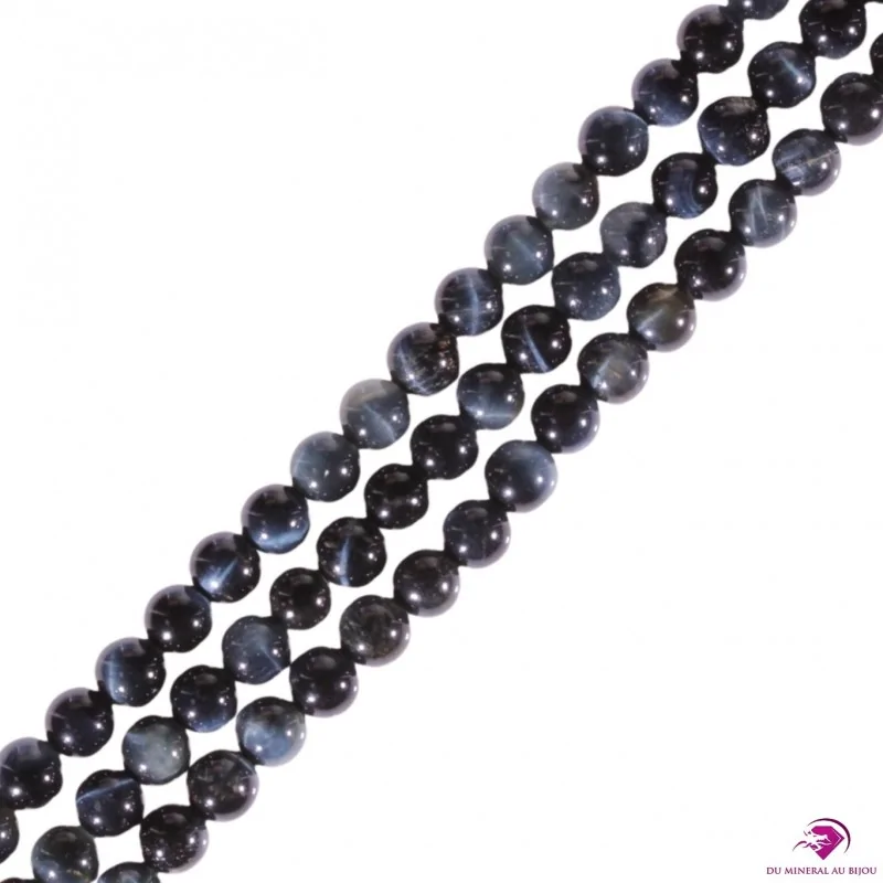 Perles rondes Oeil de faucon AAA 6mm