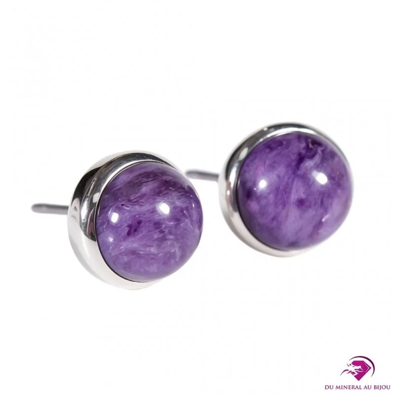 Boucles d'oreilles en Charoïte Boucles d'oreilles en Charoïte