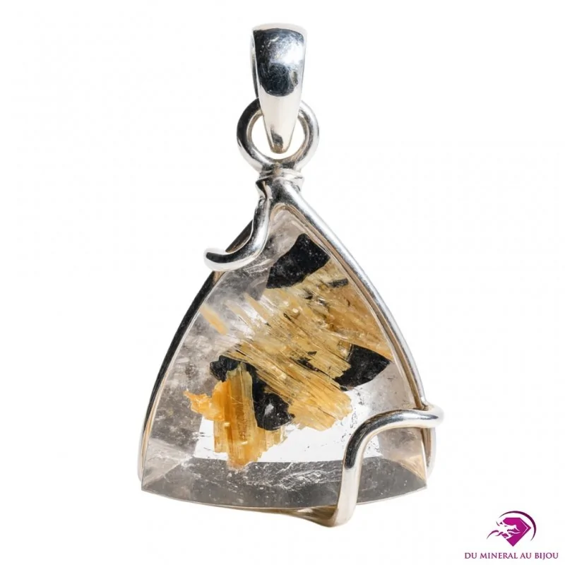 Pendentif en Quartz inclusions Rutile