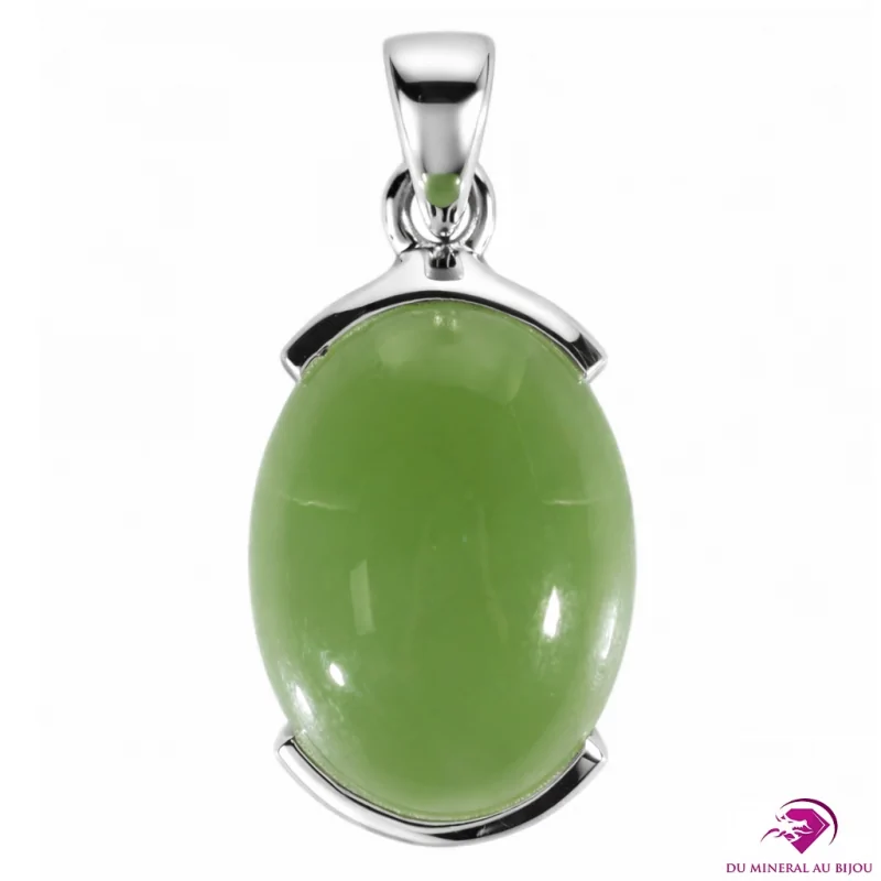 Pendentif en Jade néphrite et Argent 925