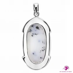 Pendentif en Agate dendritique, Argent 925