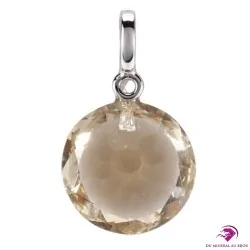 Pendentif en Citrine facettée et bélière en Argent 925