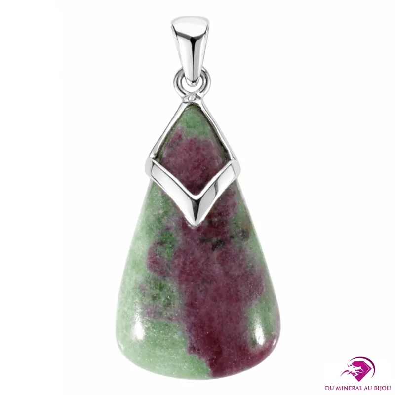 Pendentif en Rubis Zoïsite et Argent 925