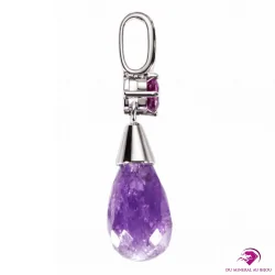 Pendentif Améthyste et Tourmaline Rubellite, Argent 925