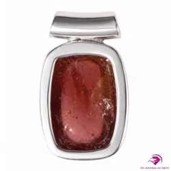 Pendentif en Tourmaline Rubellite rouge, Argent 925