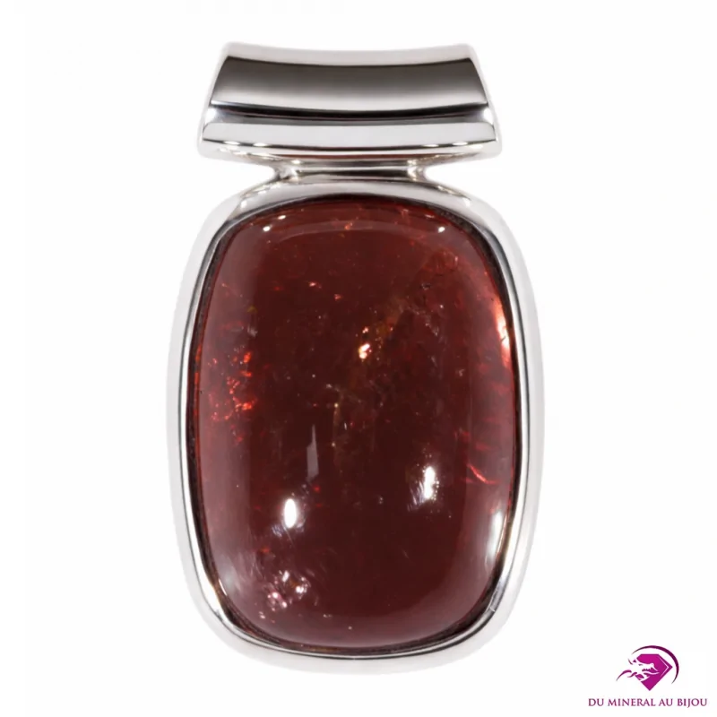 Pendentif en Tourmaline Rubellite rouge