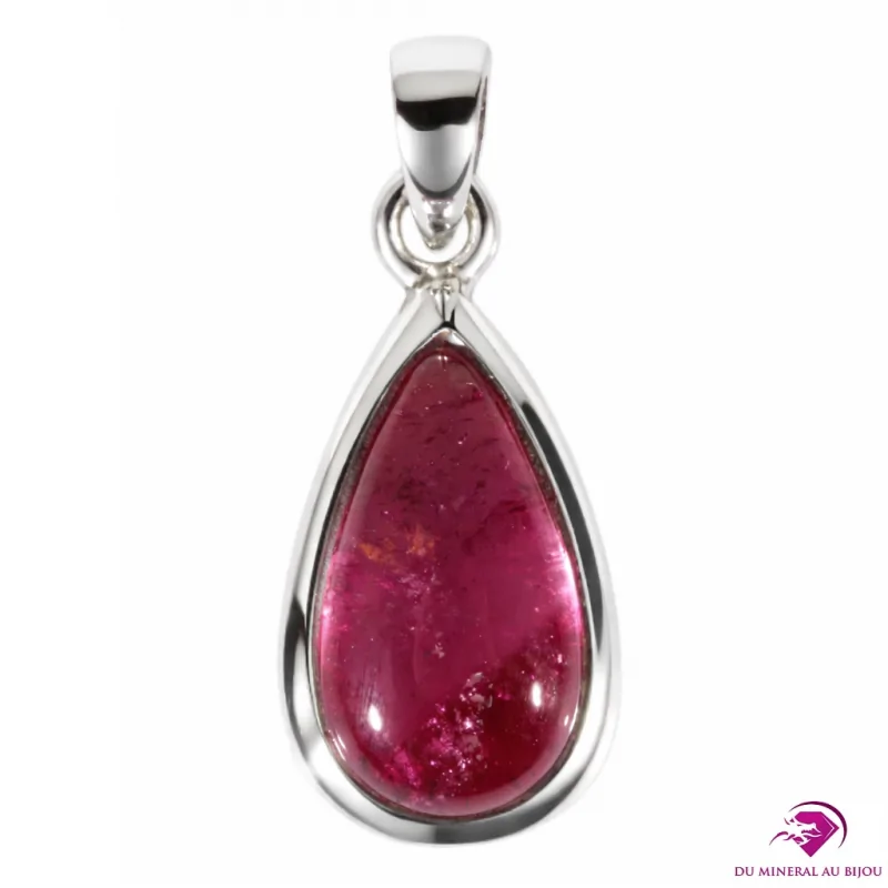 Pendentif en Tourmaline Rubellite et Argent 925