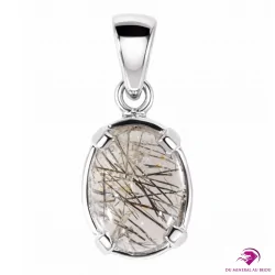 Pendentif en Quartz inclusions Tourmaline noire