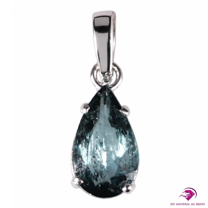 Pendentif en Tourmaline Indicolite et Argent 925 Pendentif en Tourmaline Indicolite et Argent 925