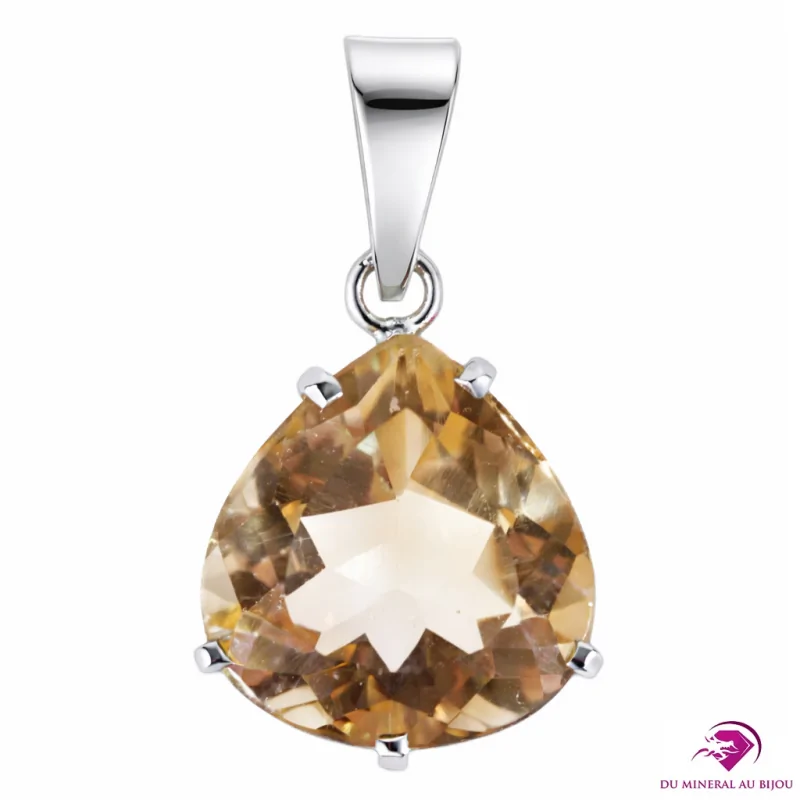 Pendentif en Citrine et Argent 925 Pendentif en Citrine et Argent 925