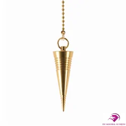 Pendule Médium Strié Doré