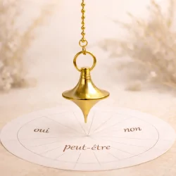 Pendule Doré Argus en Métal sur cadran de radiesthésie