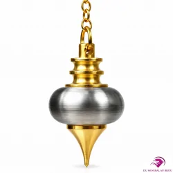 Pendule Mélissium Gris – Laiton doré (avec pochon)