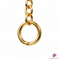 Pendule Mélissium Gris – Chaine en Laiton doré avec anneau