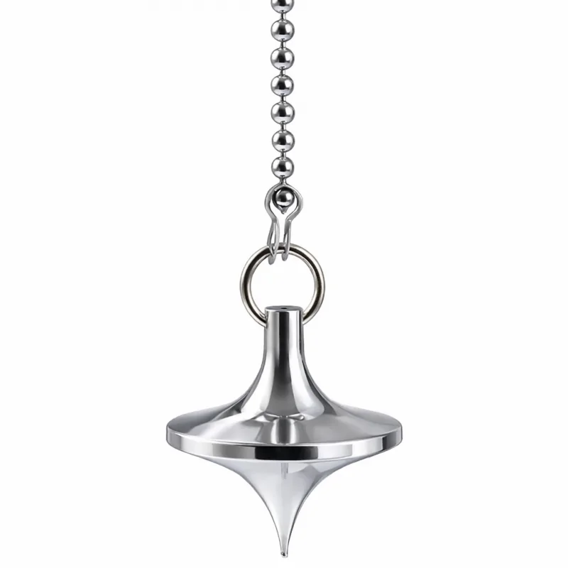 Pendule toupie en métal argenté