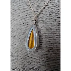 Pendentif Oeil de tigre et Argent 925